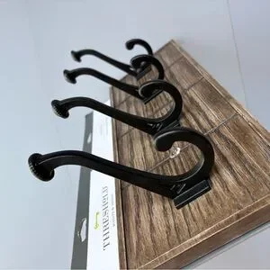 Threshold Hook Rail Coat Rack Wall Mounted Rustic Wood Farmhouse Organizer