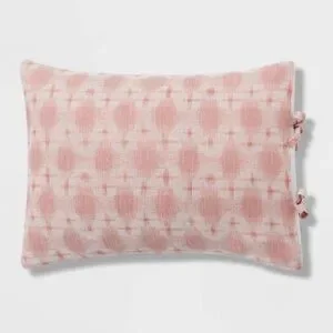 Threshold King Yarn Dye Ikat Duvet Cover And Sham Set Ivory/Mauve Cotton Slub
