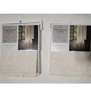 threshold light filtering curtains L 84'' x W 50'' modern dot Farrah set of two