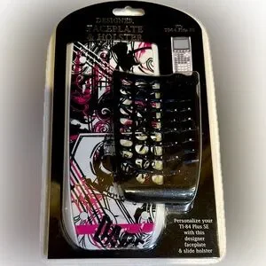 TI-84 PLUS SE DESIGNER FACEPLATE AND HOLSTER PINK BLACK #21095 CALCULATOR COVER