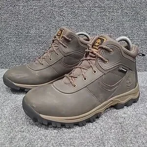 Timberland Mt. Maddsen Waterproof Mid Hiking Boot Dark Brown Boy's US 5.5