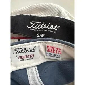 Titleist FJ FootJoy Blue Hat White Golf Pro V1 Logo Performance Cap Bundle Lot