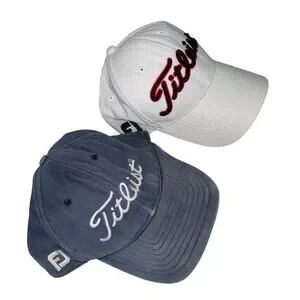 Titleist FJ FootJoy Blue Hat White Golf Pro V1 Logo Performance Cap Bundle Lot