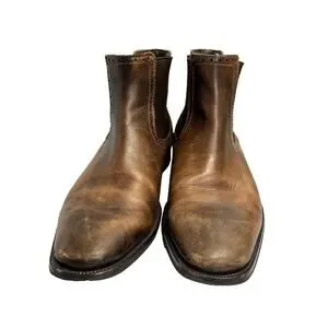 To Boot New York Robertson Mens Leather Ankle Boots 1887 Brown Size 8 1/2 Read D