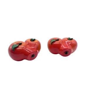 Tomato Cabinet Drawer Knobs Novelty Fruit Food Red Figural Vintage Lot 3