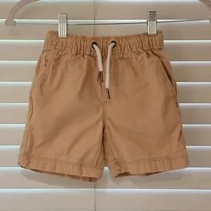 Tommy Bahama Drawstring Cotton Shorts Boys Size XS 4 Khaki Tan Elastic Waist