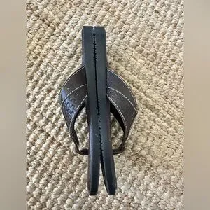 Tommy Bahama Leather Anchors Astern Thong Flip Flop Sandals BROWN Size 9