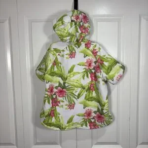 Tommy Bahama Robe 3-6M Baby Hooded Terry Floral Tropical Coverup Swim Resort