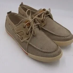 Tommy Bahama Suede Leather Tan Boat Shoes Calderon 9