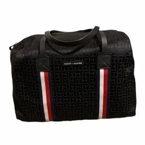 Tommy Hilfiger Black Duffel Bag With Signature Design