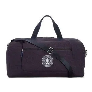 TOMMY HILFIGER Sean Canvas Logo Graphic Duffle Bag Men’s Navy New $158