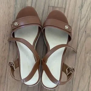 Tommy Hilfiger Tan Espadrille Wedges