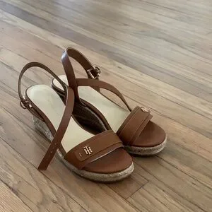 Tommy Hilfiger Tan Espadrille Wedges