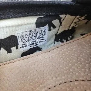 Toms Men's Black And Yellow Patterned Loafers