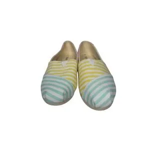 TOMS Women's Classic Slip On Shoes Size 9 Multi Color Stripe Canvas Casual