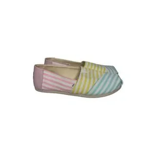 TOMS Women's Classic Slip On Shoes Size 9 Multi Color Stripe Canvas Casual