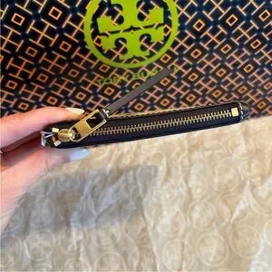 Tory Burch T Monogram Jacquard Card Case Tory Navy Gold
