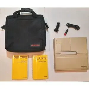 Toshiba T1200 Laptop Untested Powers On Bag Manual Car Adapter Parts Repair