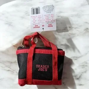 Trader Joe's Black And Red Grocery Bag Micro Tote. NWT