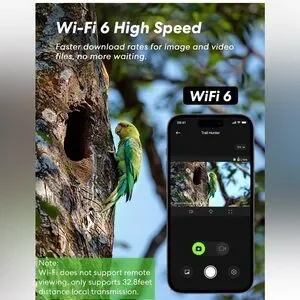 Trail Camera Real 4K/30FPS 60MP Digital Game Wi-Fi 6 High Speed