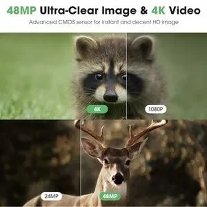 Trail Camera: With Night Vision 4K 48MP 130°Wide-Angle Game Camera NIB