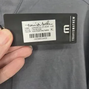 Travis Mathew NWT Surefside Full Zip Jacket Quiet Shade Grey Heather XL