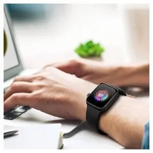 TreasureMax Sport Band Compatible With Apple Watch Band 38MM Silicone Black