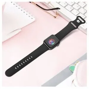 TreasureMax Sport Band Compatible With Apple Watch Band 38MM Silicone Black