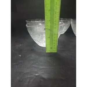 Trellis Crystal Clear Industries Deep Bowls Set Of 4 Vintage Glass Bowls 5.75"