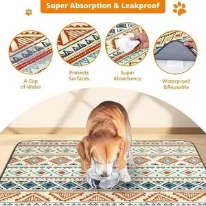 Tribal Pattern Super Absorbent Pet Mat 2 Pack 18x24
