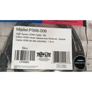 TRIPP LITE High-Speed HDMI Cable - 6ft - Model: P568-006 Black