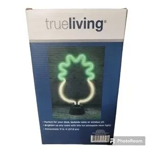 True Living Neon LED Light Pineapple Party Tabletop Light