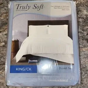 Truly Soft Light Blue Reversible KING Duvet Set