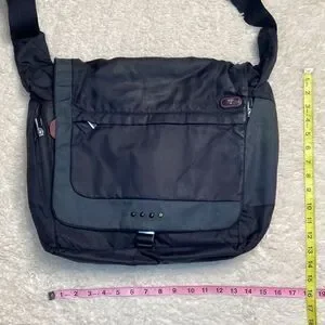 TUMI Black/Gray Nylon Messenger Bag