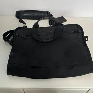 Tumi Black Nylon Carry On Laptop Shoulder Bag