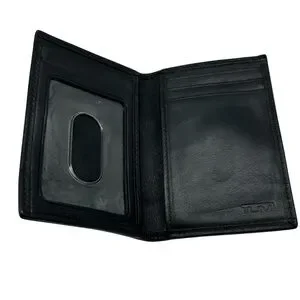 TUMI Black Wallet & Money Clip Card Case Set Leather Utility Minimalist