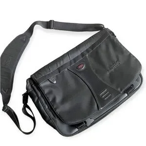 Tumi leather canvas messenger laptop work career work business tech classic