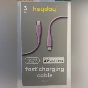 ⭐️ Two (2) Heyday 3’ Lavender Fast Charging Cable USB-C NWB