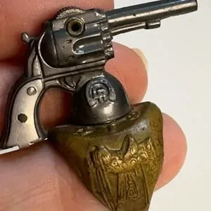 Two Kix Cereal Lone Ranger Premium Rings Atom Bomb No Cap 1946 Six Shooter 1947