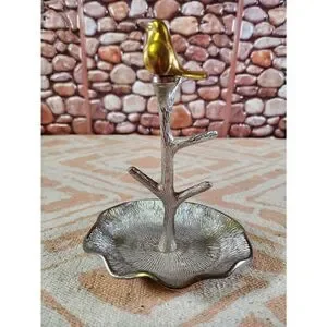 Two's Company Gold Bird on Branch Jewelry/Ring Holder Tree Stand Display Metal