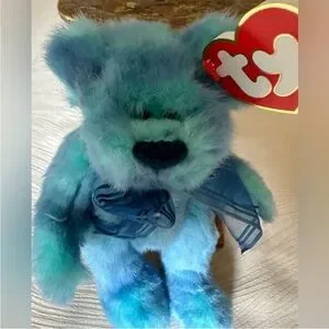 Ty Attic Treasures Collection Azure the blue Bear Poseable Vintage Retired 1993