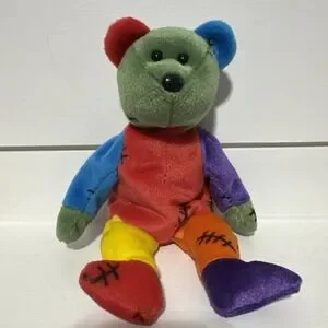 TY Beanie Baby - FRANKENTEDDY Bear (Red & Purple Feet) (8.5 inch)