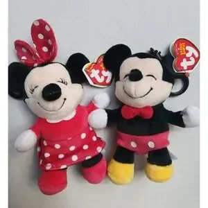TY Disney Beanie‎ Baby Clips - SET OF 2 [MICKEY & MINNIE MOUSE] (Key Clips)