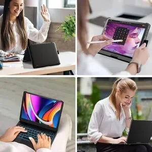Typecase IPad Air 11” 2024 Touch Keyboard Case 360° Rotatable LED Backlit Black