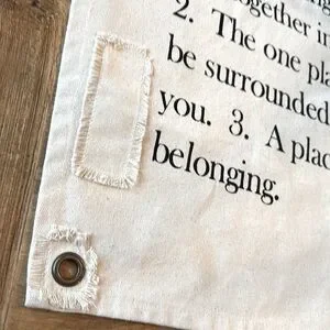 Typography Canvas “Home” Cotton Wall Hanging 24"Tx20"W Cream-NWOT/Never Used