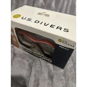 U.S. Divers Redondo DX Adult Snorkel Mask Navy Coral Anti Fog Easy Adjust