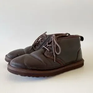 Ugg Boots Neumel Shearling Chukka Lace Leather Casual Comfort Winter Brown 10