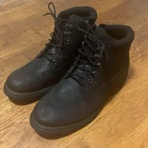 UGG MEN'S BILTMORE WORK WINTER LEATHER ANKLE BOOTS BLACK Size 12