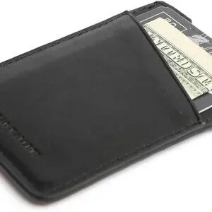 Ultra Slim Minimalist Card Holder Leather Compact Money Clip For Men Women