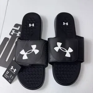Under Armour IGNITE 7 Pro Black Slides Sandals NWT Size 17